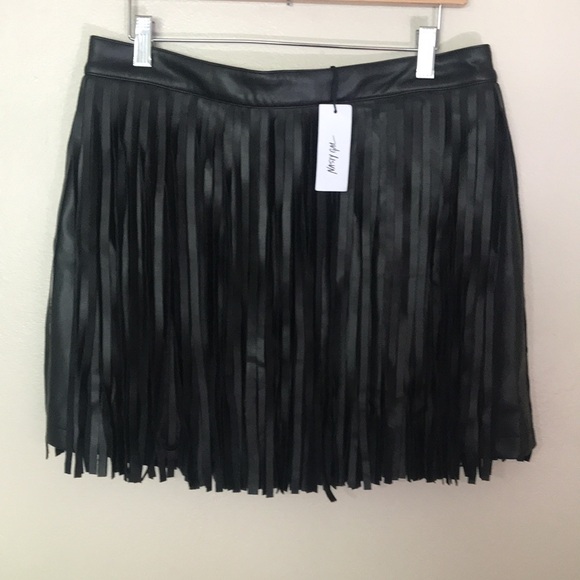 NEW Nasty Gal Faux Leather Fringe Tassel Mini Skirt. - Picture 3 of 8